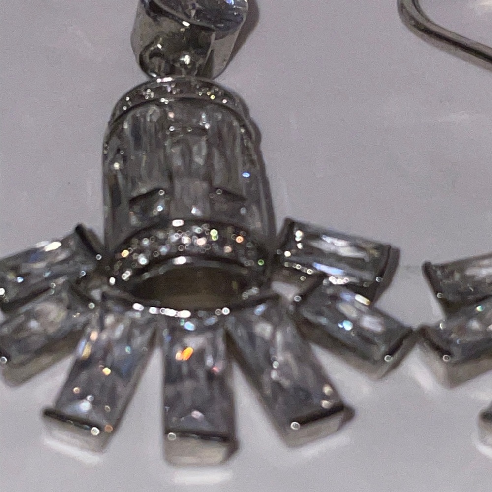J. Crew Stainless Steel and Crystal Dangle Earrings NWOT